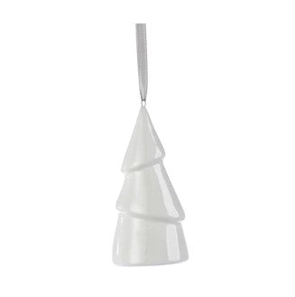 Ceramic White Tree Ornament - Design C