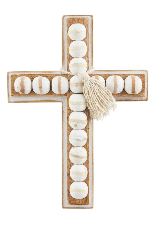 Medium Wood Bead Cross