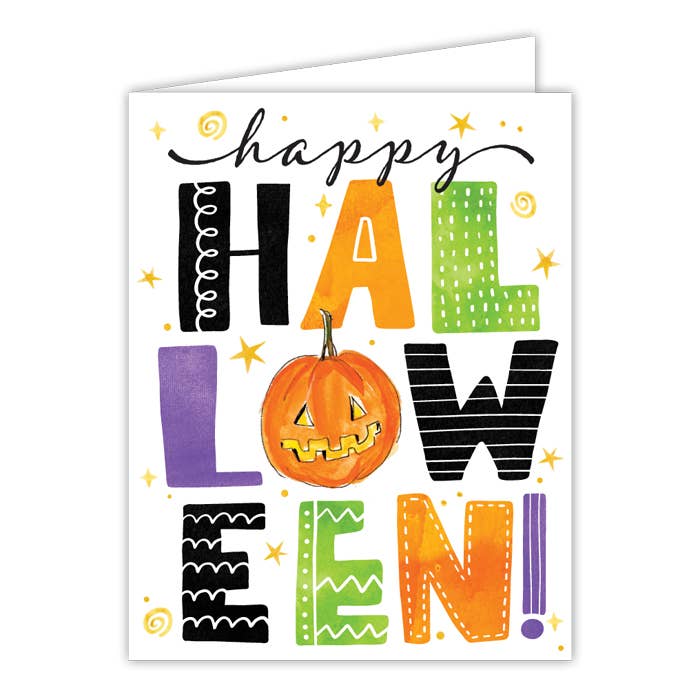 Happy Halloween Colorful with Swirls Greeting Card