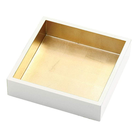 Lacquer Luncheon Napkin Holder - Ivory & Gold