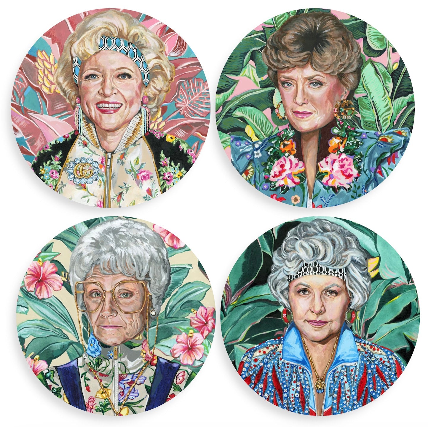 Golden Gals Set of 4 Coasters