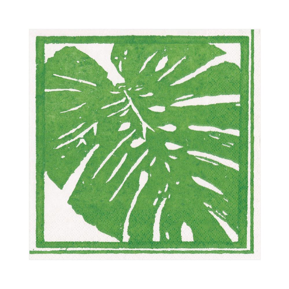 Palm Leaves Paper Luncheon Napkins in Green - 20 Per Package
