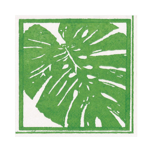 Palm Leaves Paper Luncheon Napkins in Green - 20 Per Package