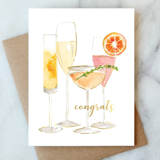 Bubbly Congrats Greeting Card | Love Cheers Wedding Card