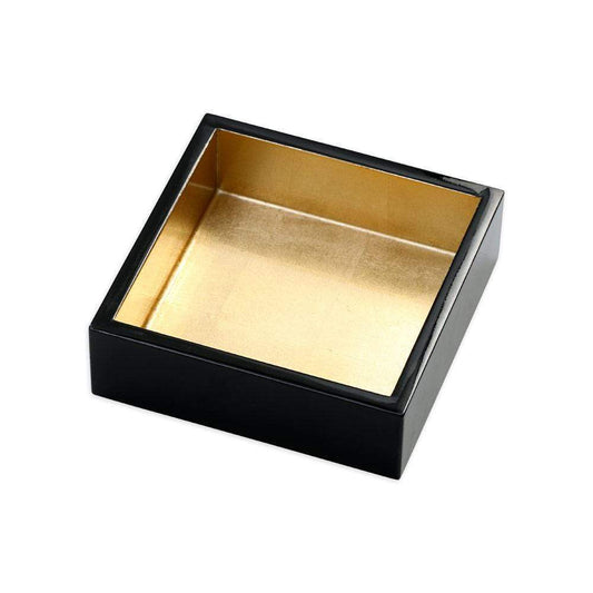 Lacquer Cocktail Napkin Holder - Black & Gold