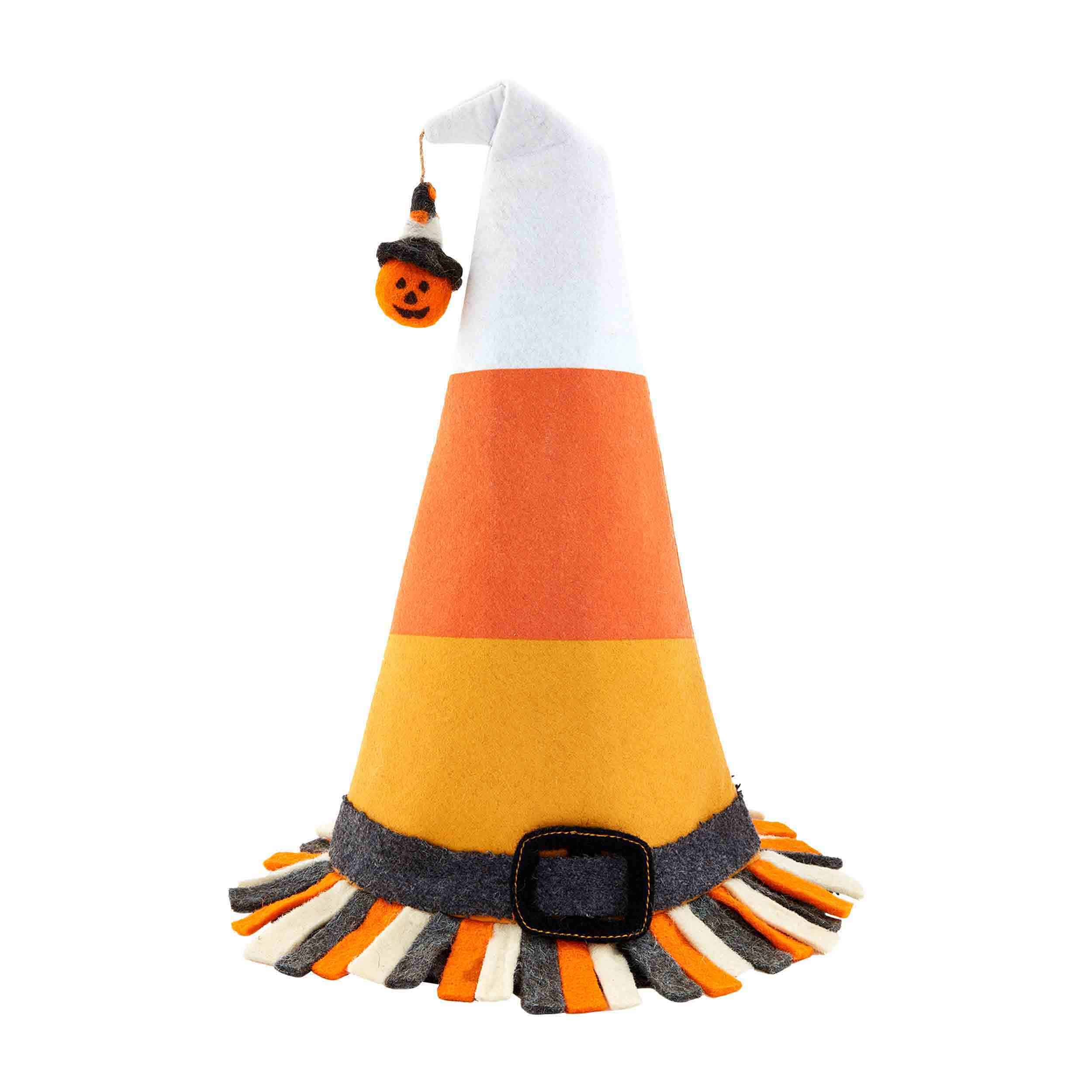 House Of Moseley Candy Corn Felt Witch Hat Sitter
