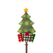 Tree w/ Buffalo Checked Gifts Finial