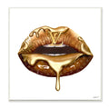 Designer Brand Gold Lip Portrait Glam Cosmetic Drip