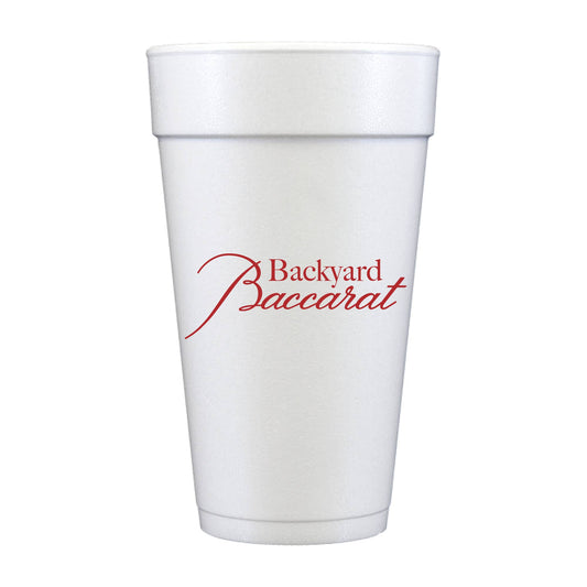 Backyard Baccarat Foam Cups - Set of 10 Cups 20oz