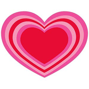 Hot Pink and Red Heart Posh Die-Cut Placemat