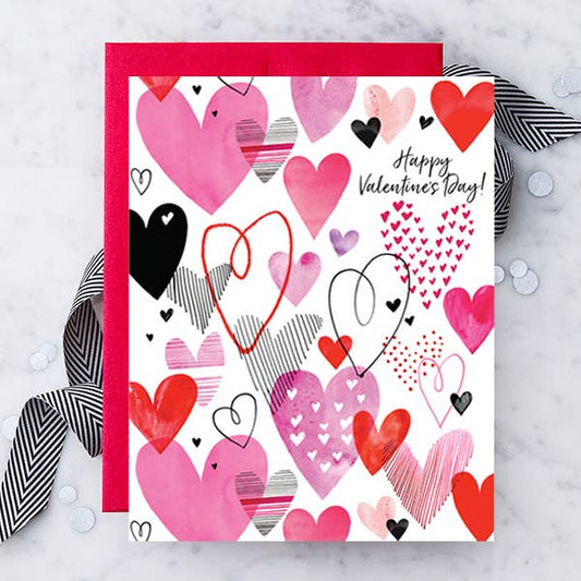 Happy Valentine's Day Hearts Greeting Card