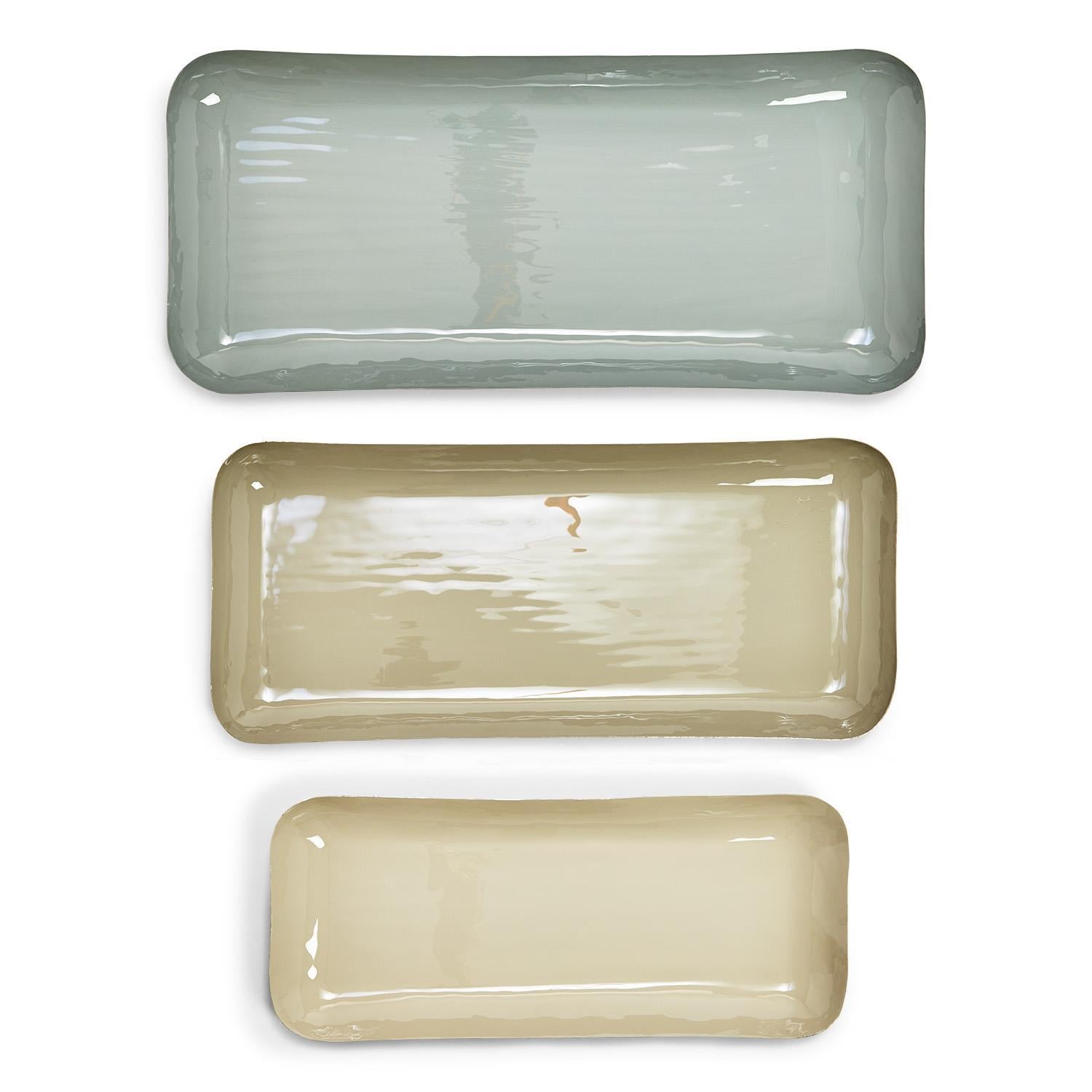 Perfect Rectangular Tones Decorative Enamel Tray Small