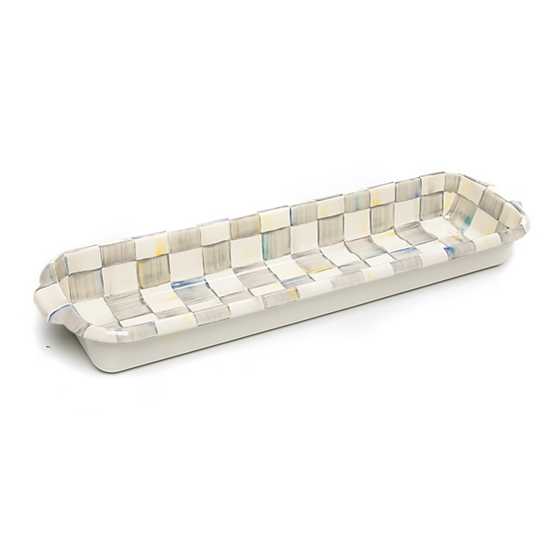 Sterling Check Enamel Baguette Dish