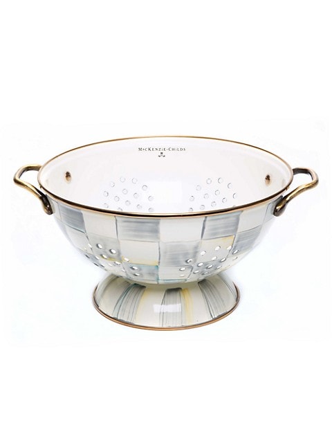 Sterling Check Enamel Colander - Large