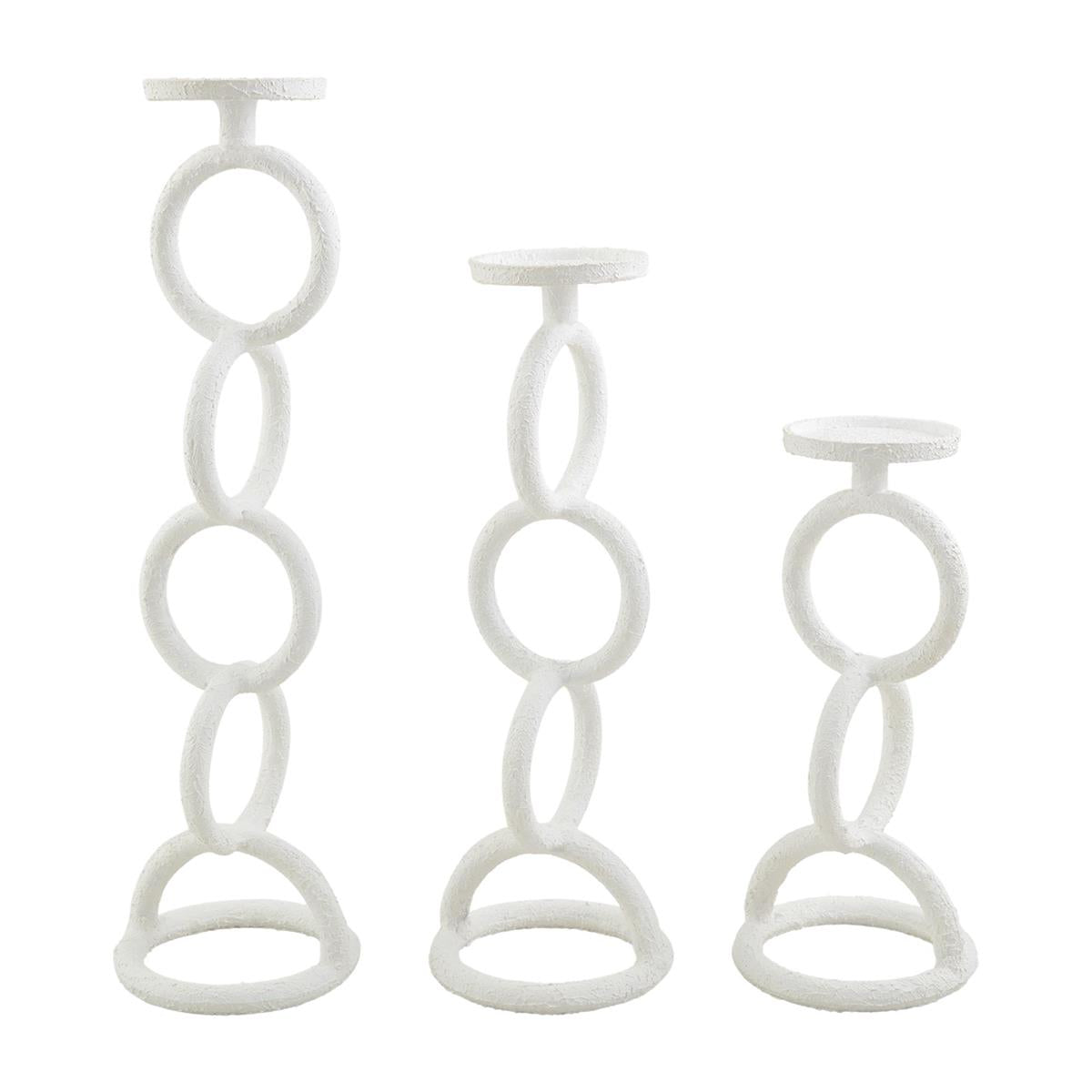 Medium White Chain Link Candlestick