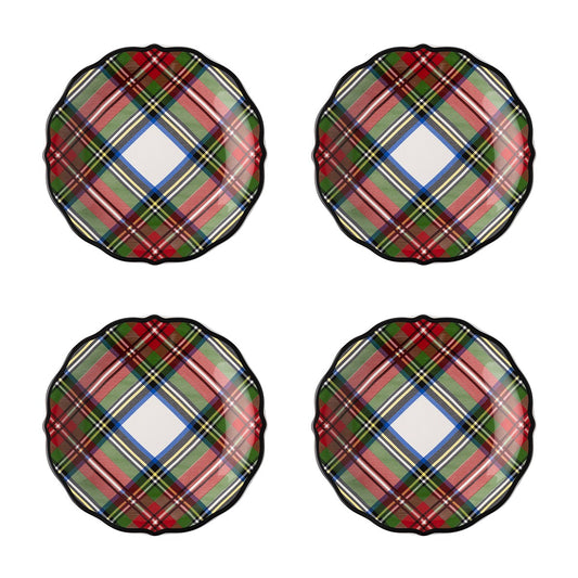 Stewart Tartan Cocktail Plates Set/4