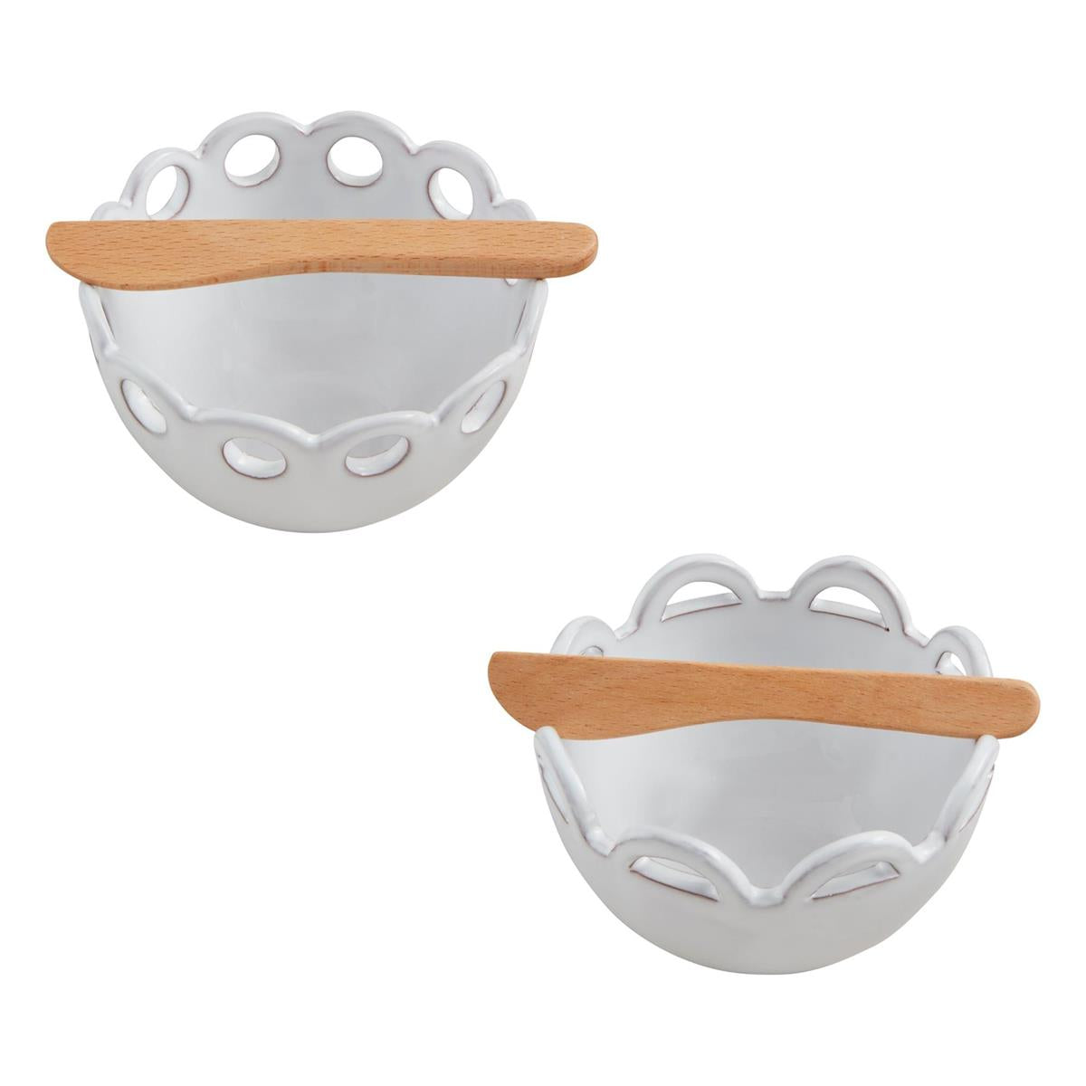 Half Scallop Dip Bowl Set