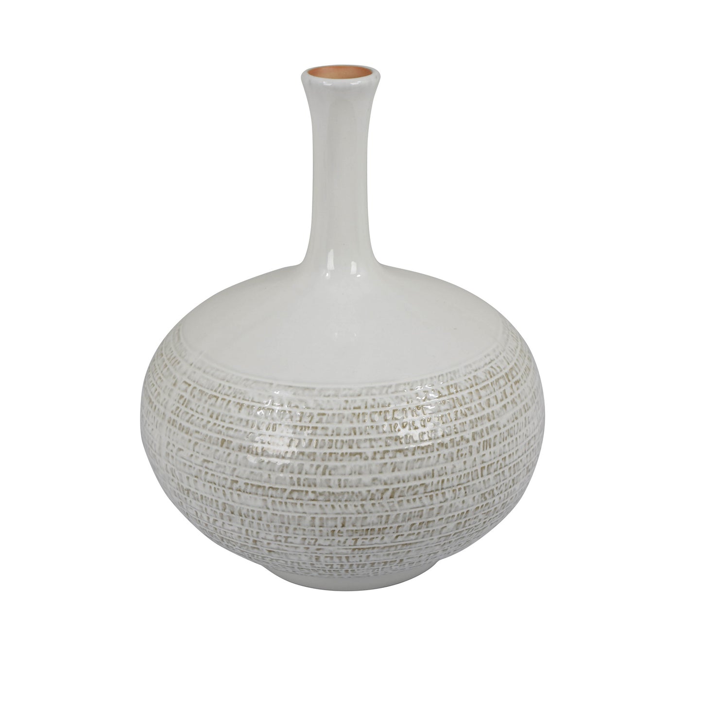 White Round Vase