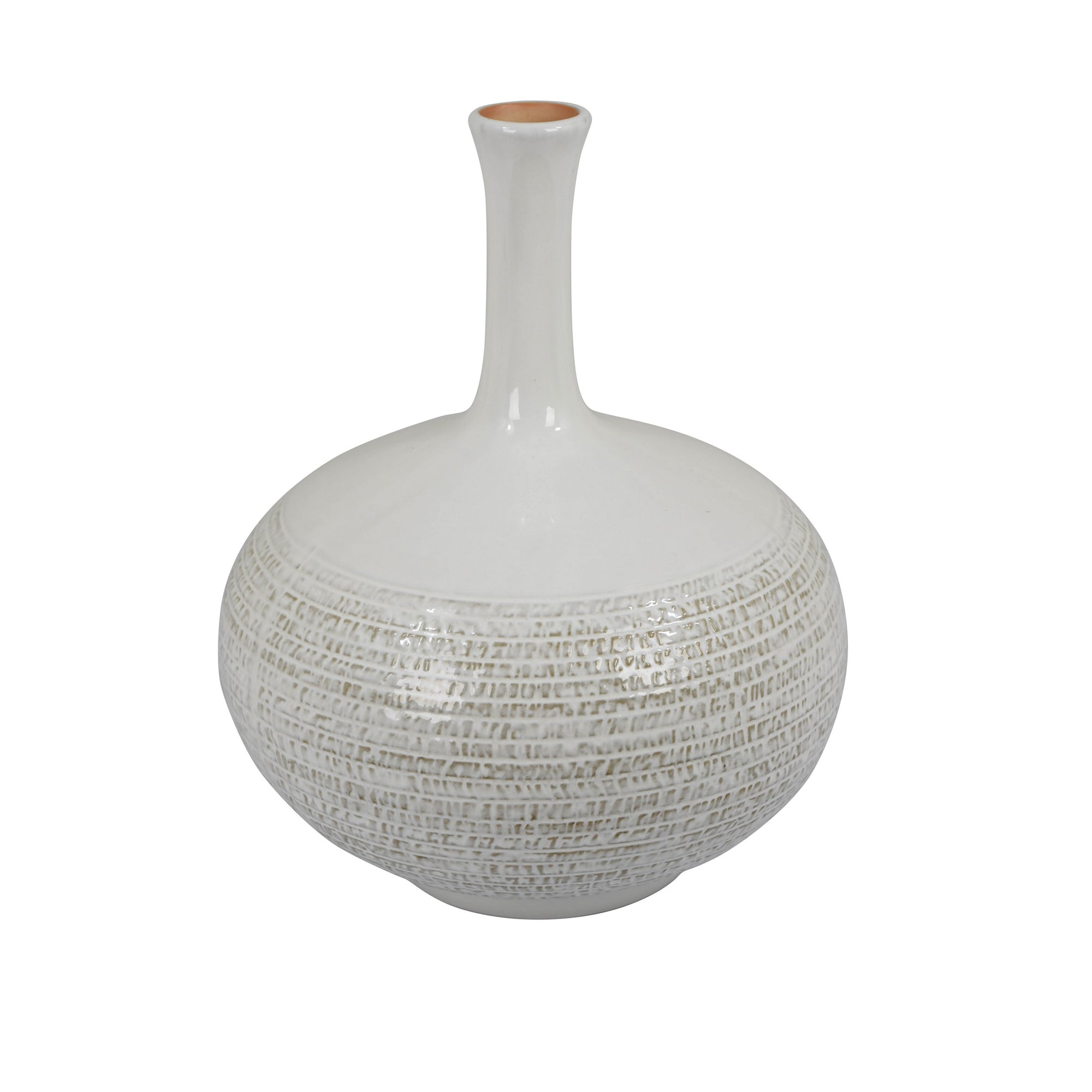 White Round Vase