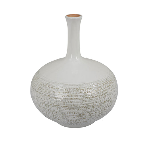White Round Vase