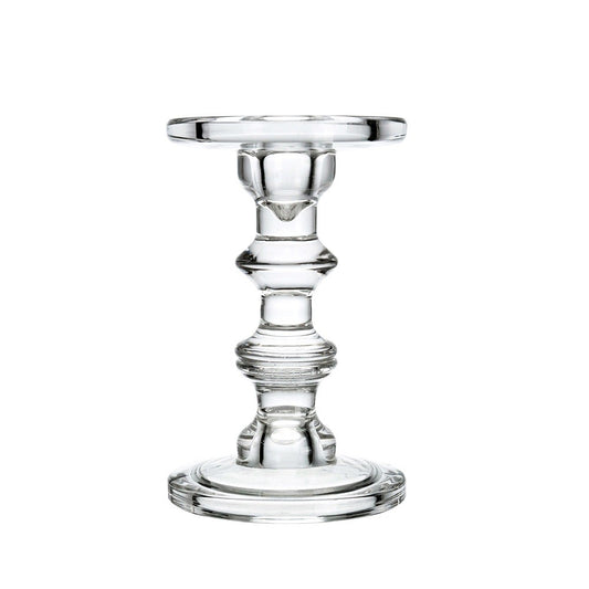 Clear Glass Candle Holder