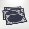 Navy Greek Key Placemats Stitch