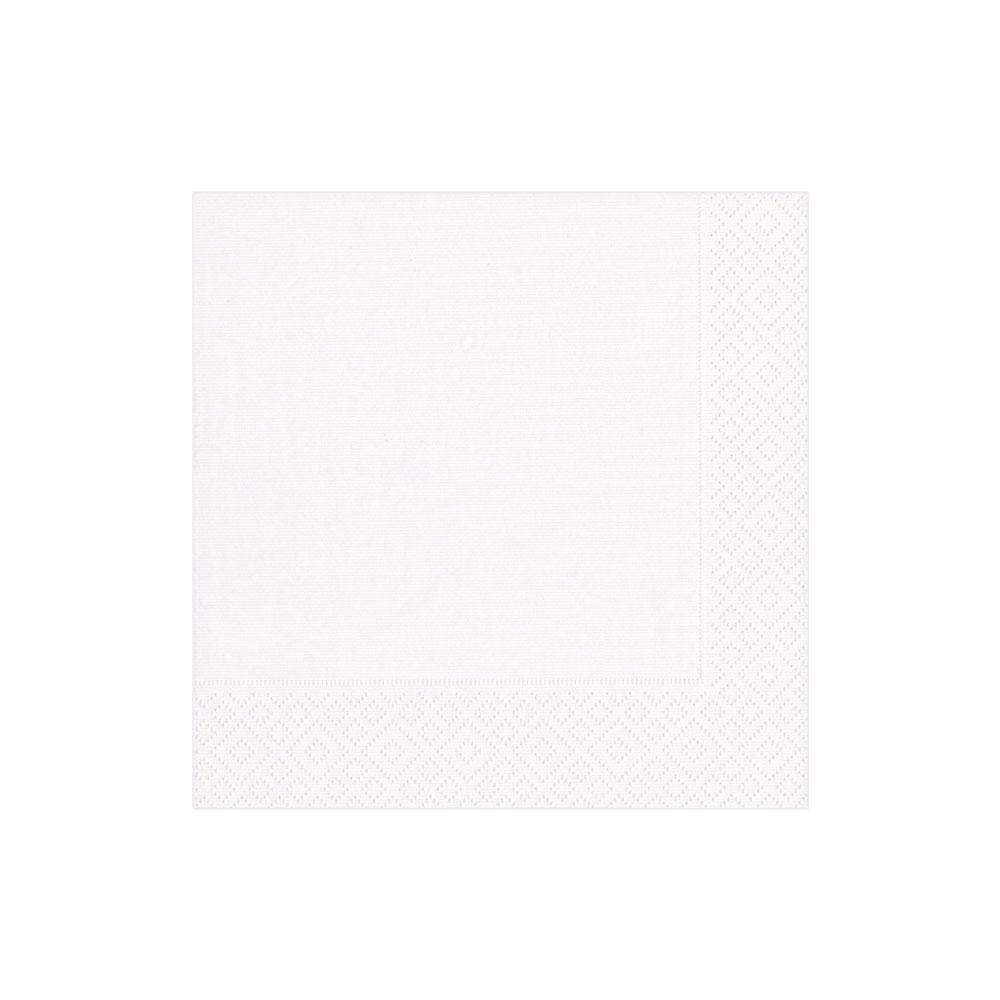 Grosgrain Paper Cocktail Napkins, White - 20 Per Package