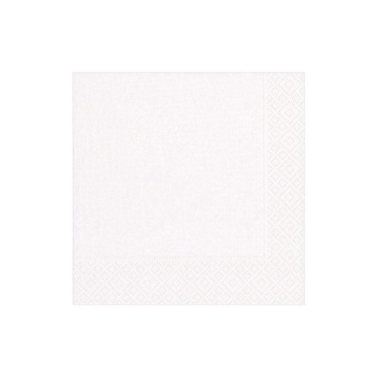 Grosgrain Paper Cocktail Napkins, White - 20 Per Package