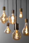 LED Bulb Round Amber E26, 4W, Dimmable, 3.5"x5.5"