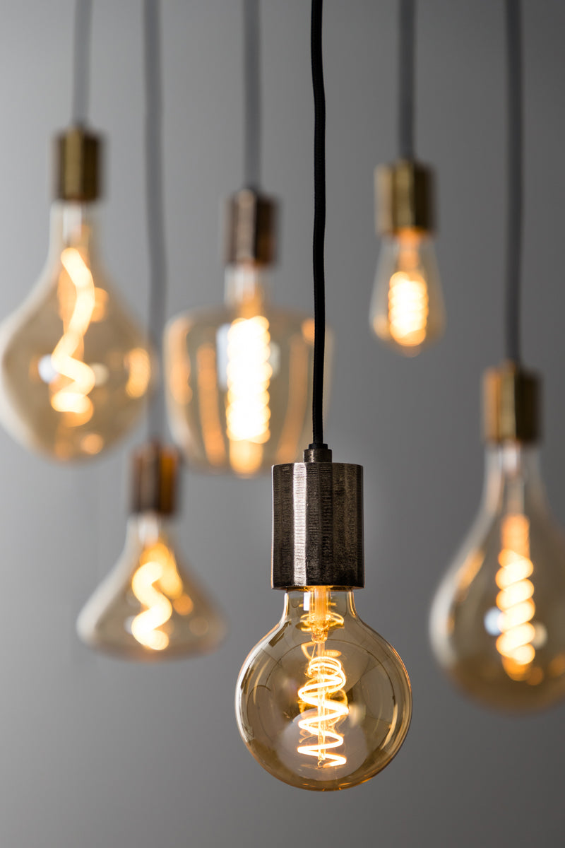 LED Bulb Round Amber E26, 4W, Dimmable, 3.5"x5.5"