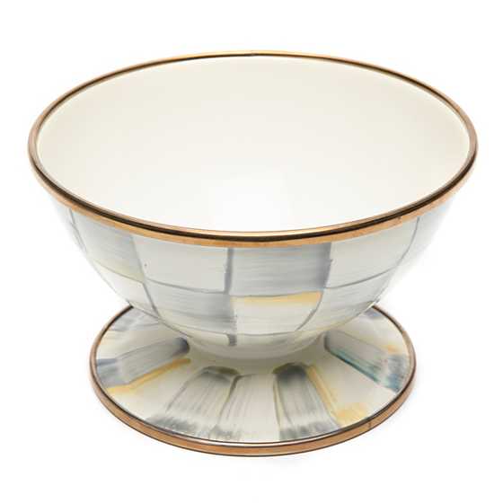 Sterling Check Enamel Ice Cream Dish