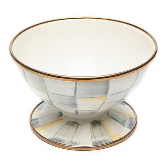 Sterling Check Enamel Ice Cream Dish