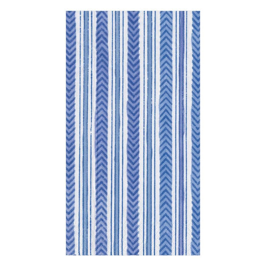 Carmen Stripe Paper Guest Towel Napkins in Blue - 15 Per Package