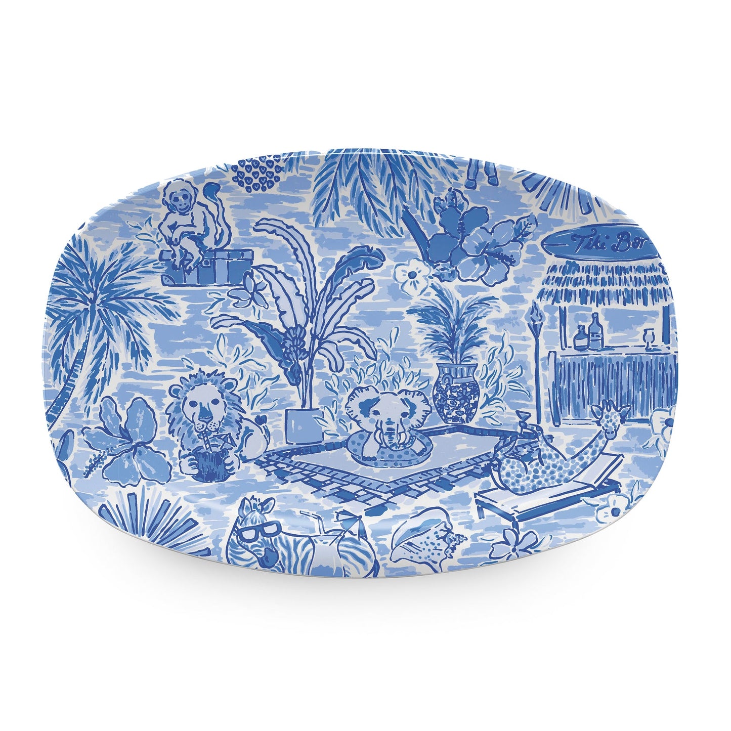 Animal Vacay Blue Platter