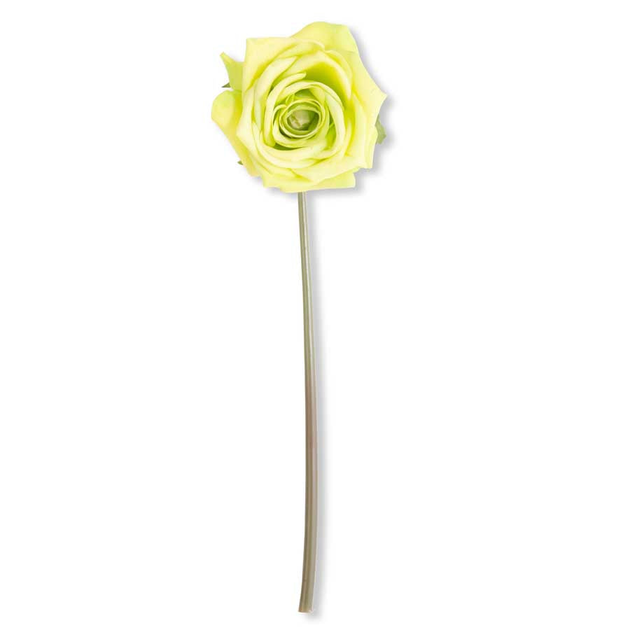 Green Real Touch Full Bloom Rose Stem