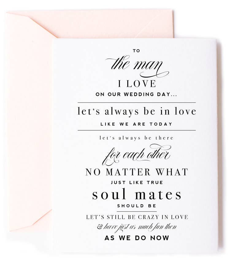 To The Man I Love On Our Wedding Day Card