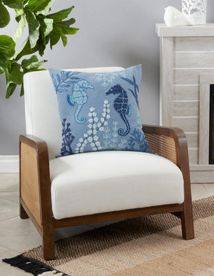 Stonewashed Sea Horse Pillow