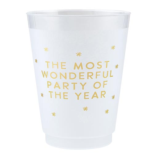 Gold Foil Frost Cups - Wonderful Party - Set of 6