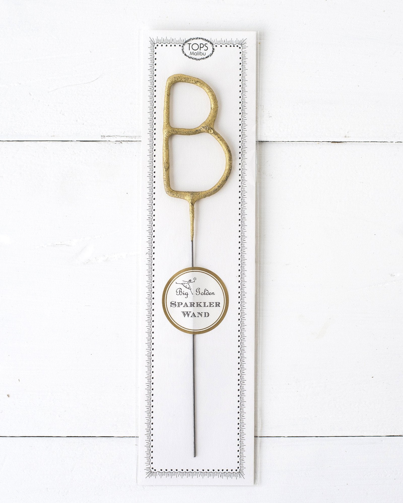 Big Golden Sparkler Wand Letter, B