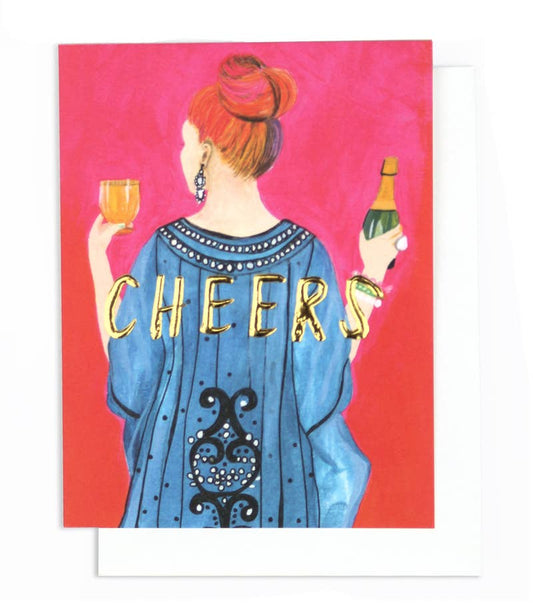 Tiffany Cheers! Single Gold Foil + Embossed Card