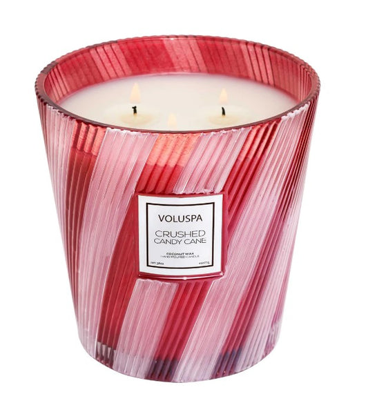 Crushed Candy Cane 3 Wick Hearth