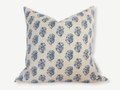 Navy Blue 14x24 Floral Pillow, Cream Blue Throw Pillow