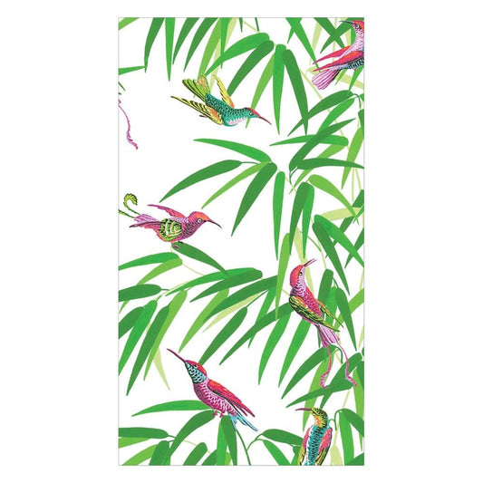 Birds in Paradise Paper Guest Towel Napkins in White - 15 Per Package