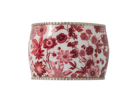 Field of Flowers Napkin Ring - Ruby