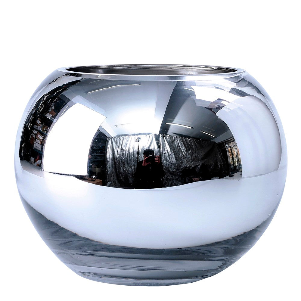 Silver Glass Bowl Medium