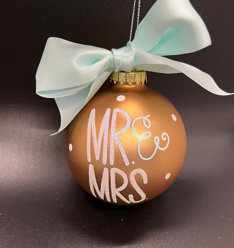 Mr. & Mrs. Glass Ornament