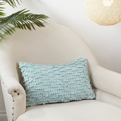 Aqua Nubby Pillow 12x20