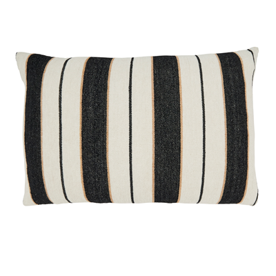 Striped Pillow Oblong Black White