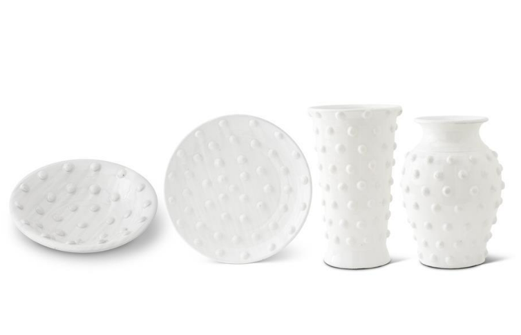 Glazed Bowl or Plate w/Raised Polka Dots