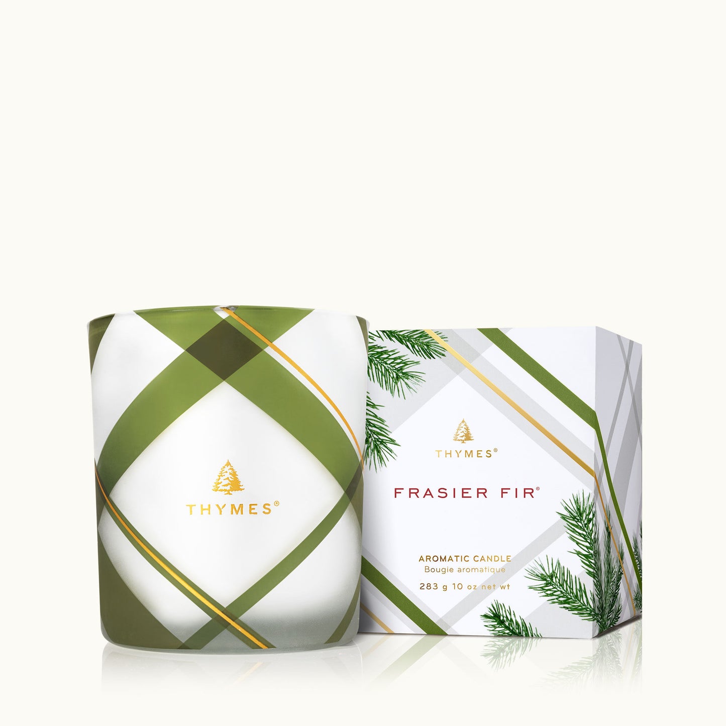 Frasier Fir Medium Frosted Plaid Candle